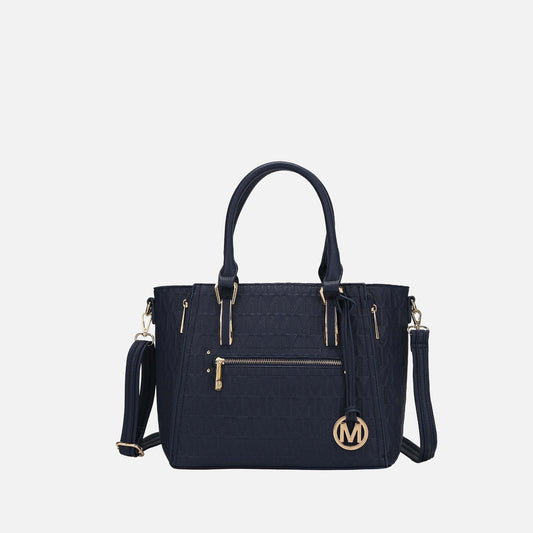 Mkf Collection by Mia K. - Cairo Signature Shoulder Bag in Wine - Mkf Collection Bags
