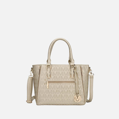 Mkf Collection by Mia K. - Cairo Signature Shoulder Bag in Charcoal Grey view 14 - Mkf Collection Bags