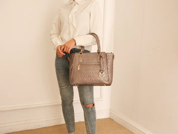 Mkf Collection by Mia K. - Cairo Signature Shoulder Bag in Black view 2 - Mkf Collection Bags