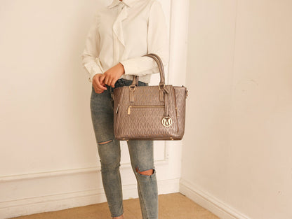 Mkf Collection by Mia K. - Cairo Signature Shoulder Bag in Black view 2 - Mkf Collection Bags