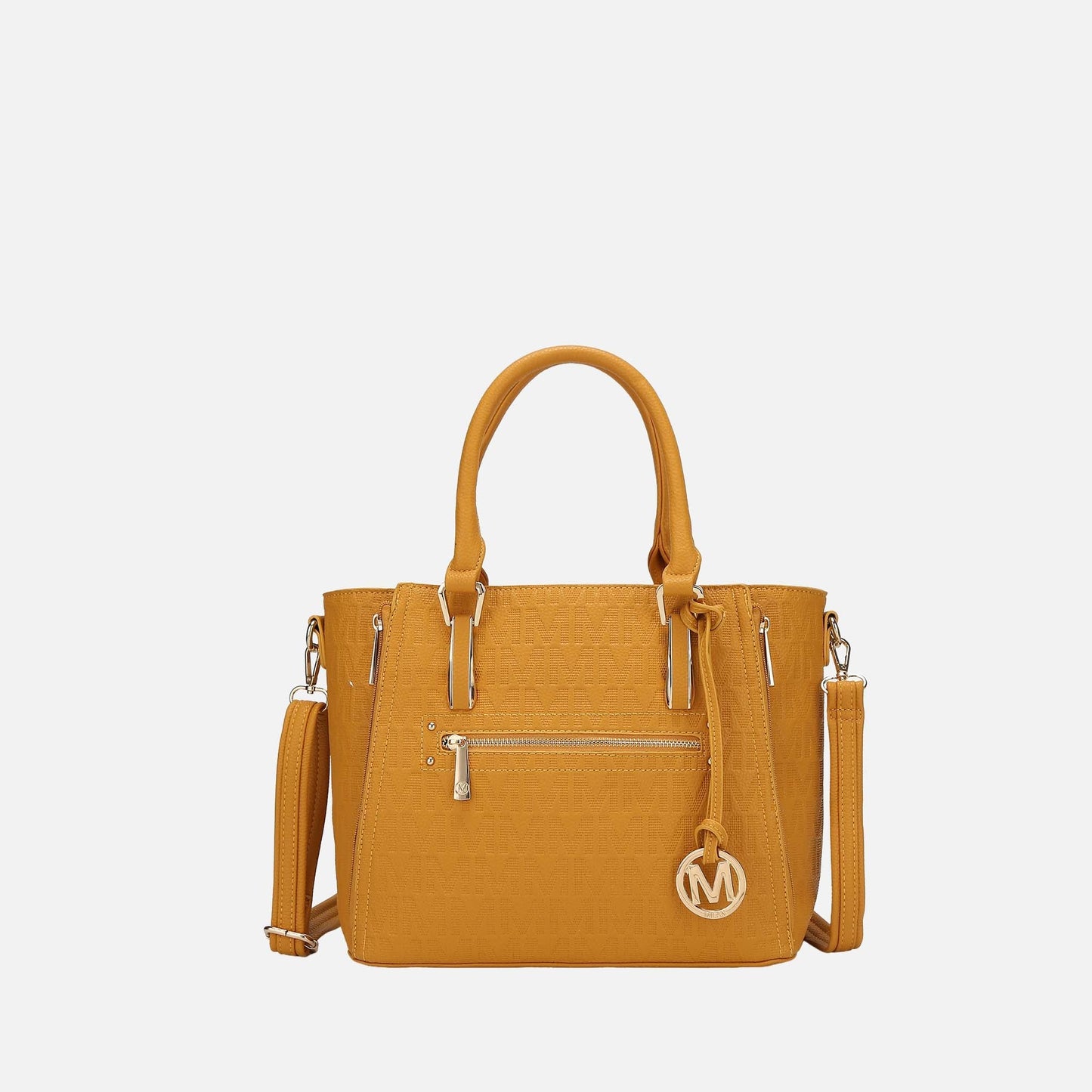 Mkf Collection by Mia K. - Cairo Signature Shoulder Bag in Mustard view 7 - Mkf Collection Bags