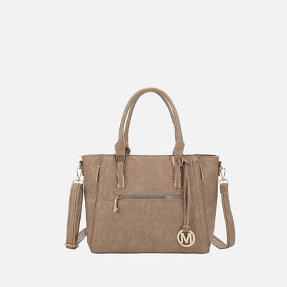 Mkf Collection by Mia K. - Cairo Signature Shoulder Bag in Chocolate view 8 - Mkf Collection Bags
