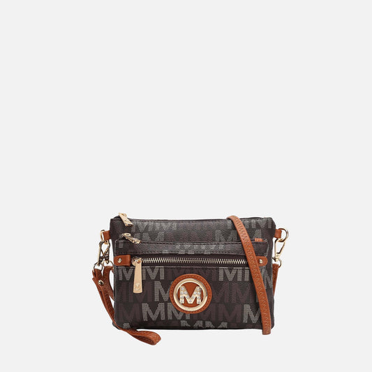Mkf Collection by Mia K. - Camren Signature Crossbody Bag in Wine - Mkf Collection Crossbody Bags