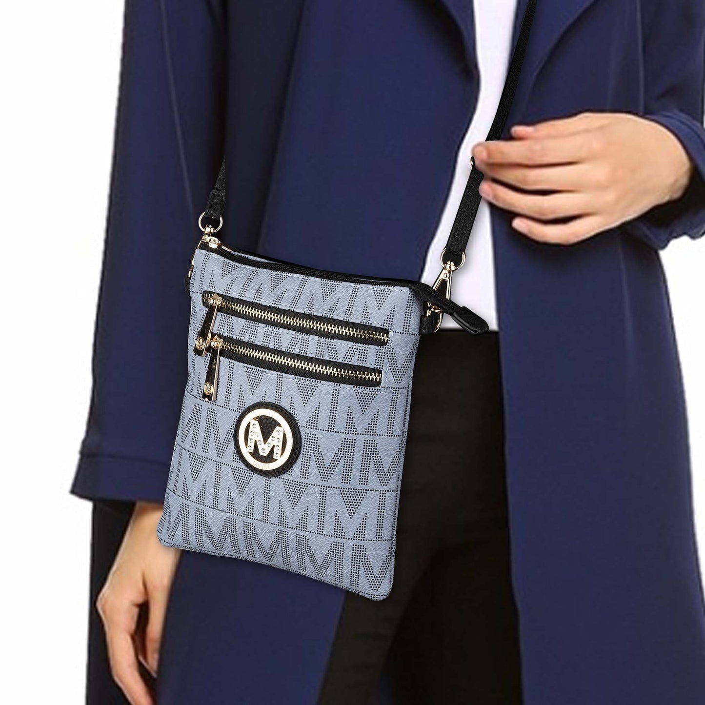Mkf Collection by Mia K. - Charley Signature Convertible Crossbody Bag in Black view 2 - Mkf Collection Crossbody Bags