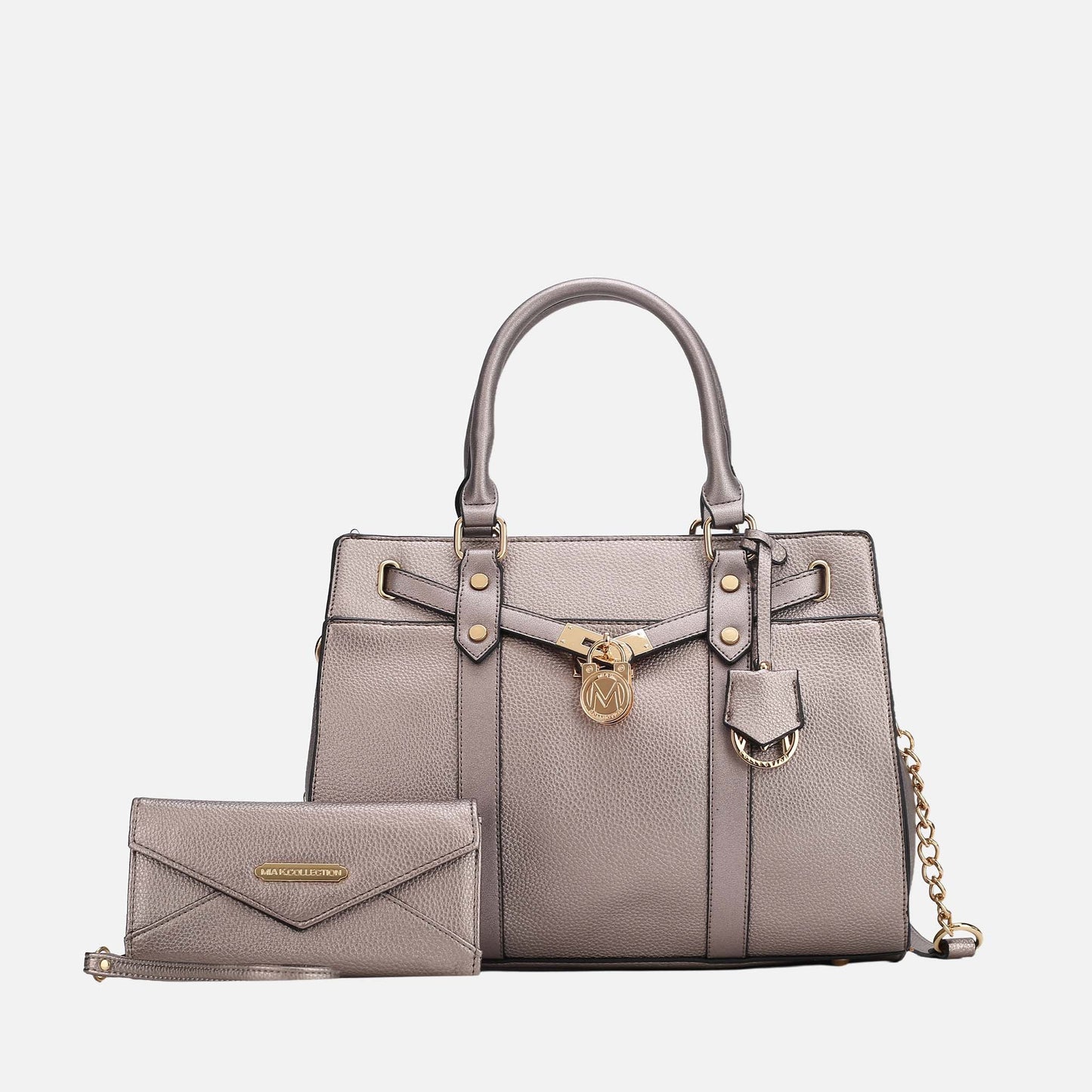 Mkf Collection by Mia K. - Christine L Shoulder and Wallet Set in Pink view 7 - Mkf Collection Handbag Sets (one-piece)