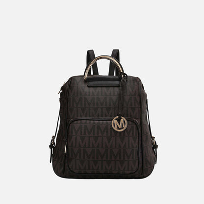 Mkf Collection by Mia K. - Cora Signature Backpack Handbag in Beige view 3 - Mkf Collection Bags