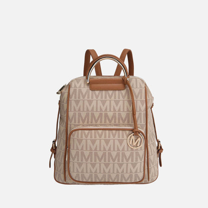 Mkf Collection by Mia K. - Cora Signature Backpack Handbag in Gray view 4 - Mkf Collection Bags