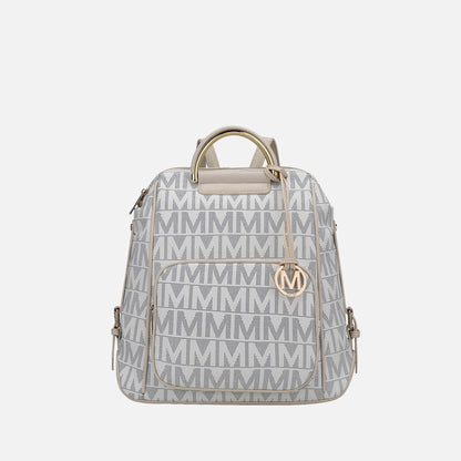 Mkf Collection by Mia K. - Cora Signature Backpack Handbag in Chocolate view 5 - Mkf Collection Bags