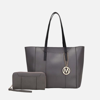 Mkf Collection by Mia K. - Dinah Tote Bag and Set in Stone Grey view 8 - Mkf Collection Bags (one-piece)