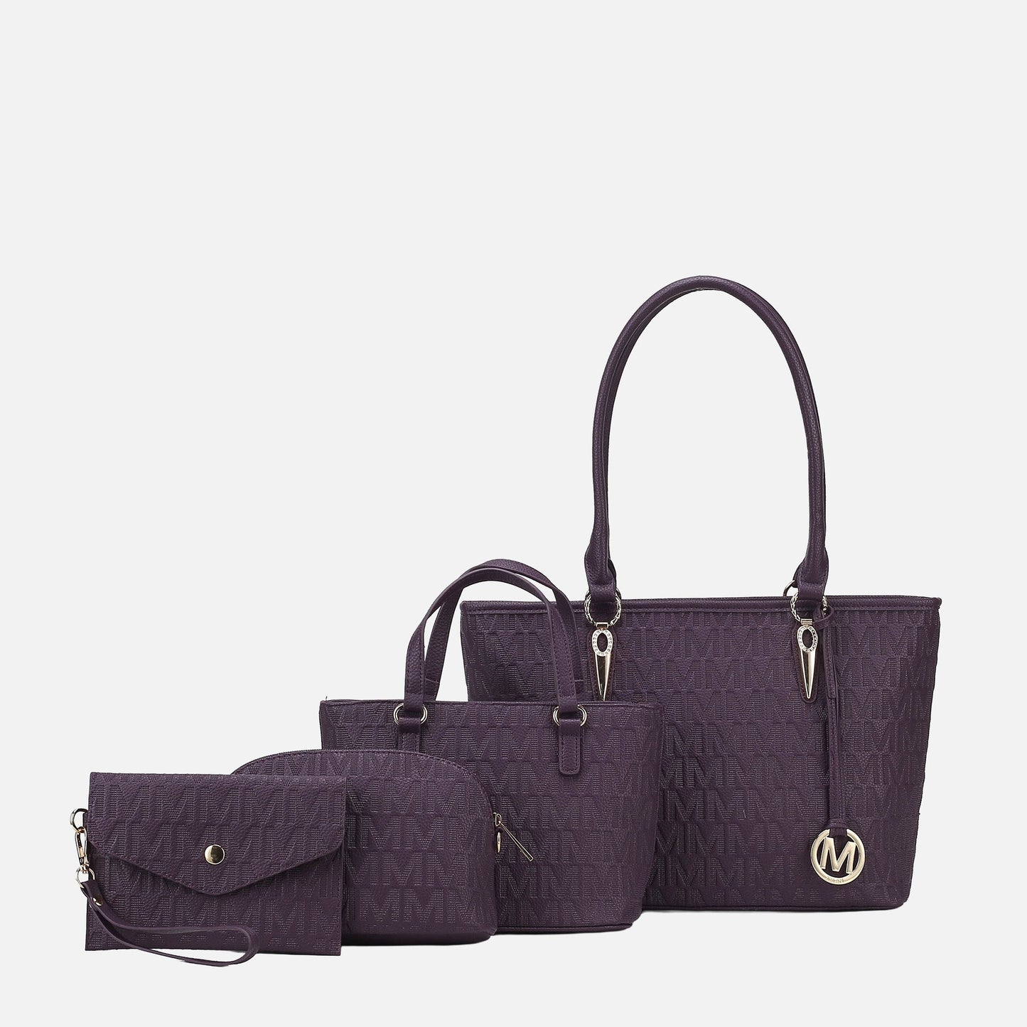 Mkf Collection by Mia K. - Edelyn Signature Tote Bag and Set in Rose Pink view 13 - Mkf Collection Bags (one-piece)