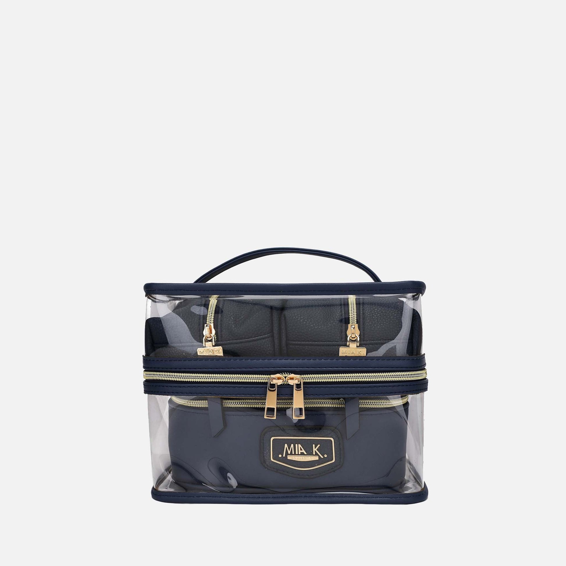 Mkf Collection by Mia K. - Emma Cosmetic Case and Set in Black - Mkf Collection Handbag Sets (one-piece)