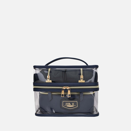 Mkf Collection by Mia K. - Emma Cosmetic Case and Set in Black - Mkf Collection Handbag Sets (one-piece)