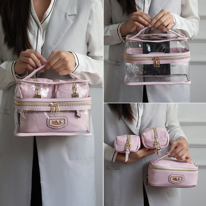 Mkf Collection by Mia K. - Emma Cosmetic Case and Set in Cognac Brown view 2 - Mkf Collection Handbag Sets (one-piece)
