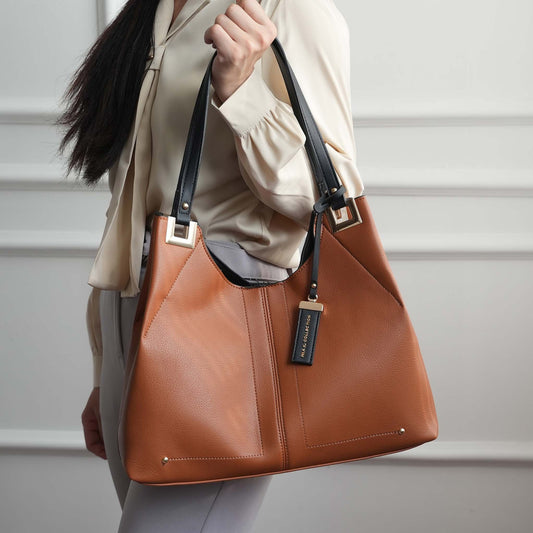 Mkf Collection by Mia K. - Estelle Shoulder Bag in Brown view 2 - Mkf Collection Bags