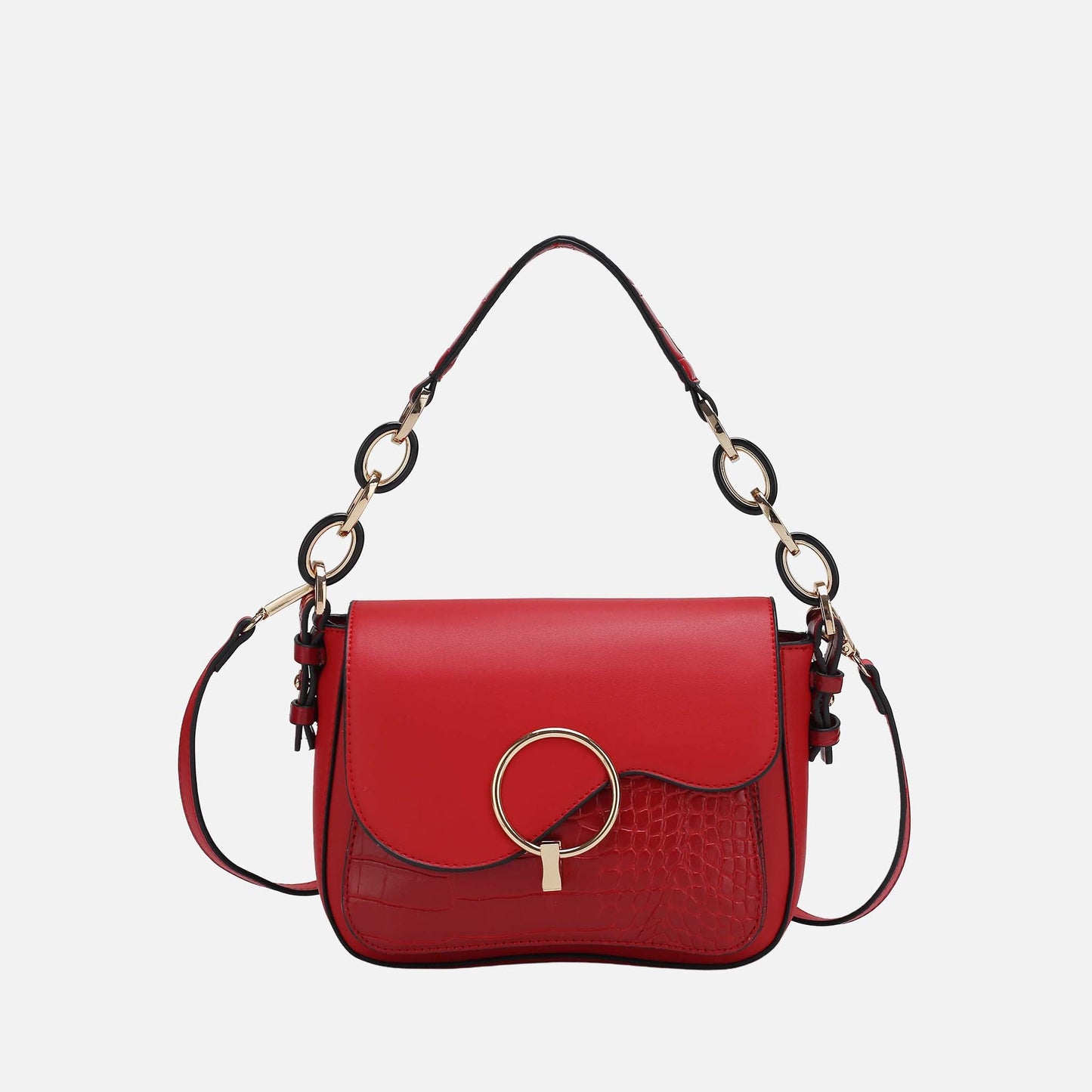 Mkf Collection by Mia K. - Fanta Croc Shoulder Bag in Chocolate view 10 - Mkf Collection Bags
