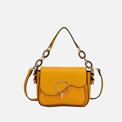 Mkf Collection by Mia K. - Fanta Croc Shoulder Bag in Taupe view 11 - Mkf Collection Bags
