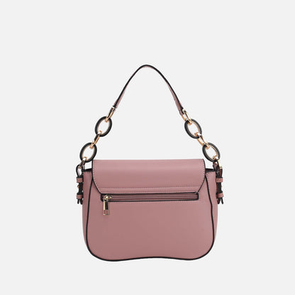 Mkf Collection by Mia K. - Fanta Croc Shoulder Bag in Navy view 3 - Mkf Collection Bags