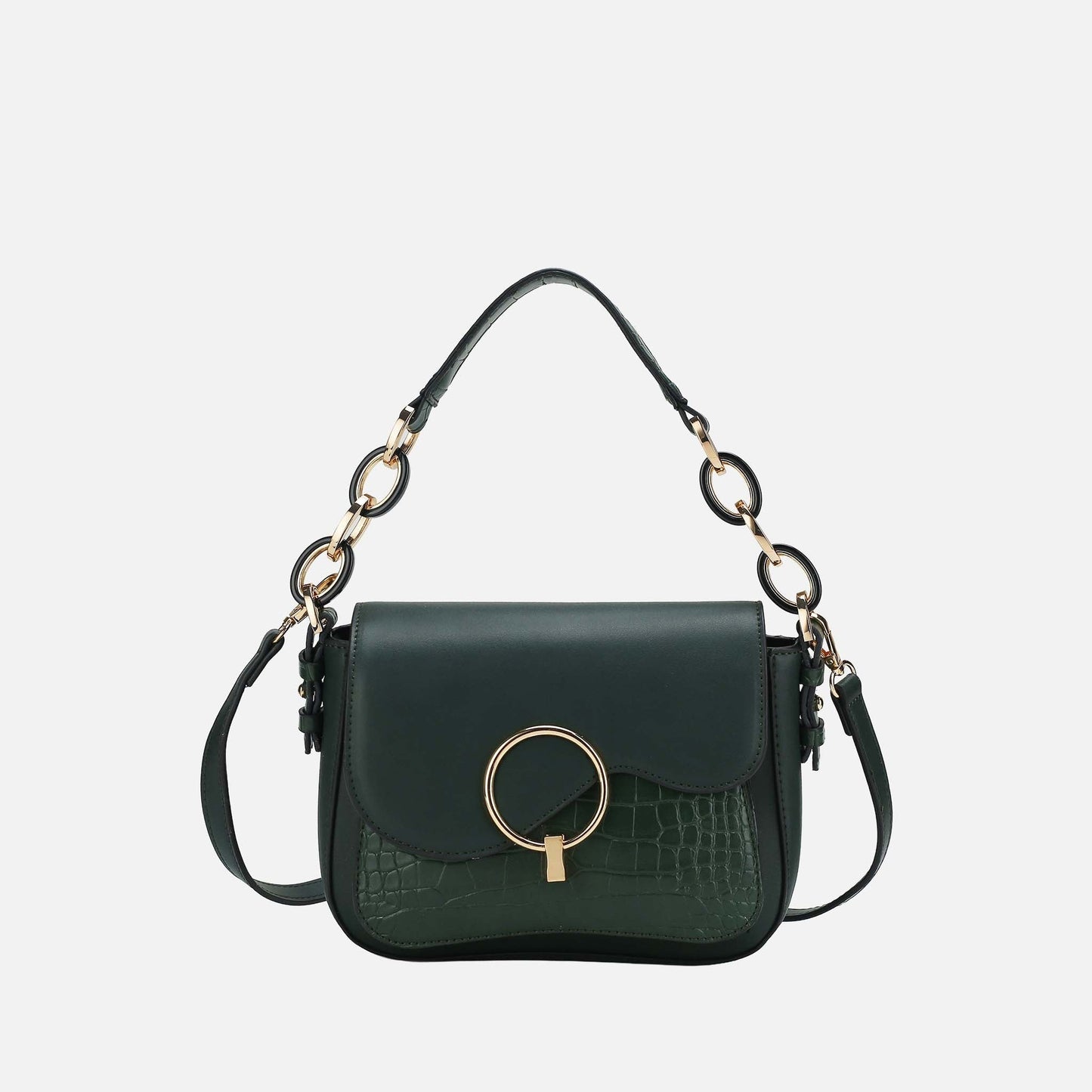 Mkf Collection by Mia K. - Fanta Croc Shoulder Bag in Yellow view 5 - Mkf Collection Bags