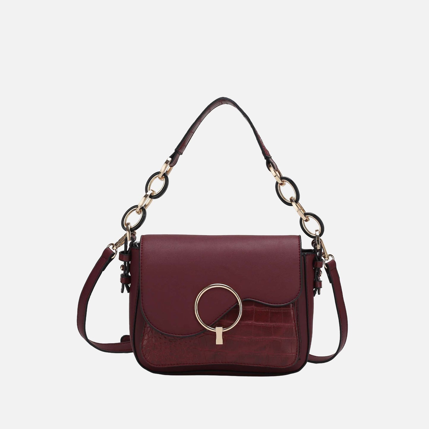 Mkf Collection by Mia K. - Fanta Croc Shoulder Bag in Hunter view 6 - Mkf Collection Bags