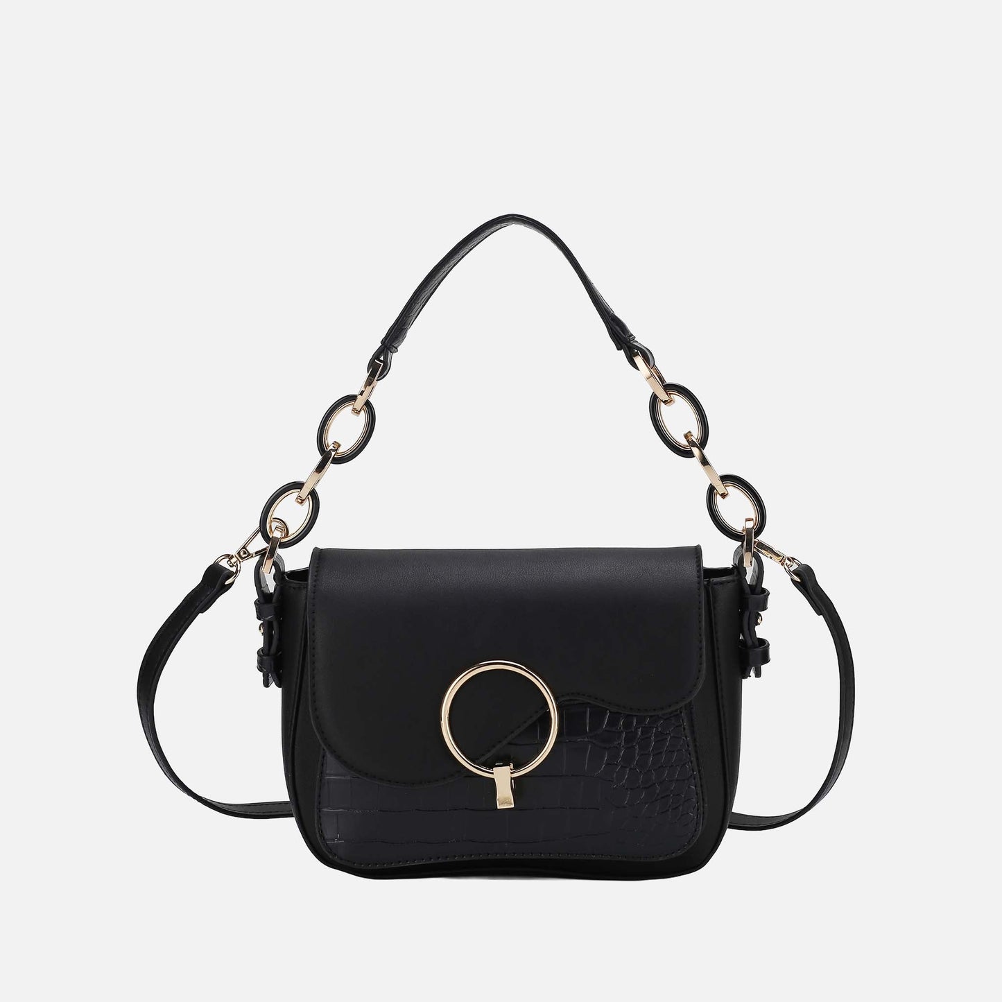 Mkf Collection by Mia K. - Fanta Croc Shoulder Bag in Grey view 7 - Mkf Collection Bags
