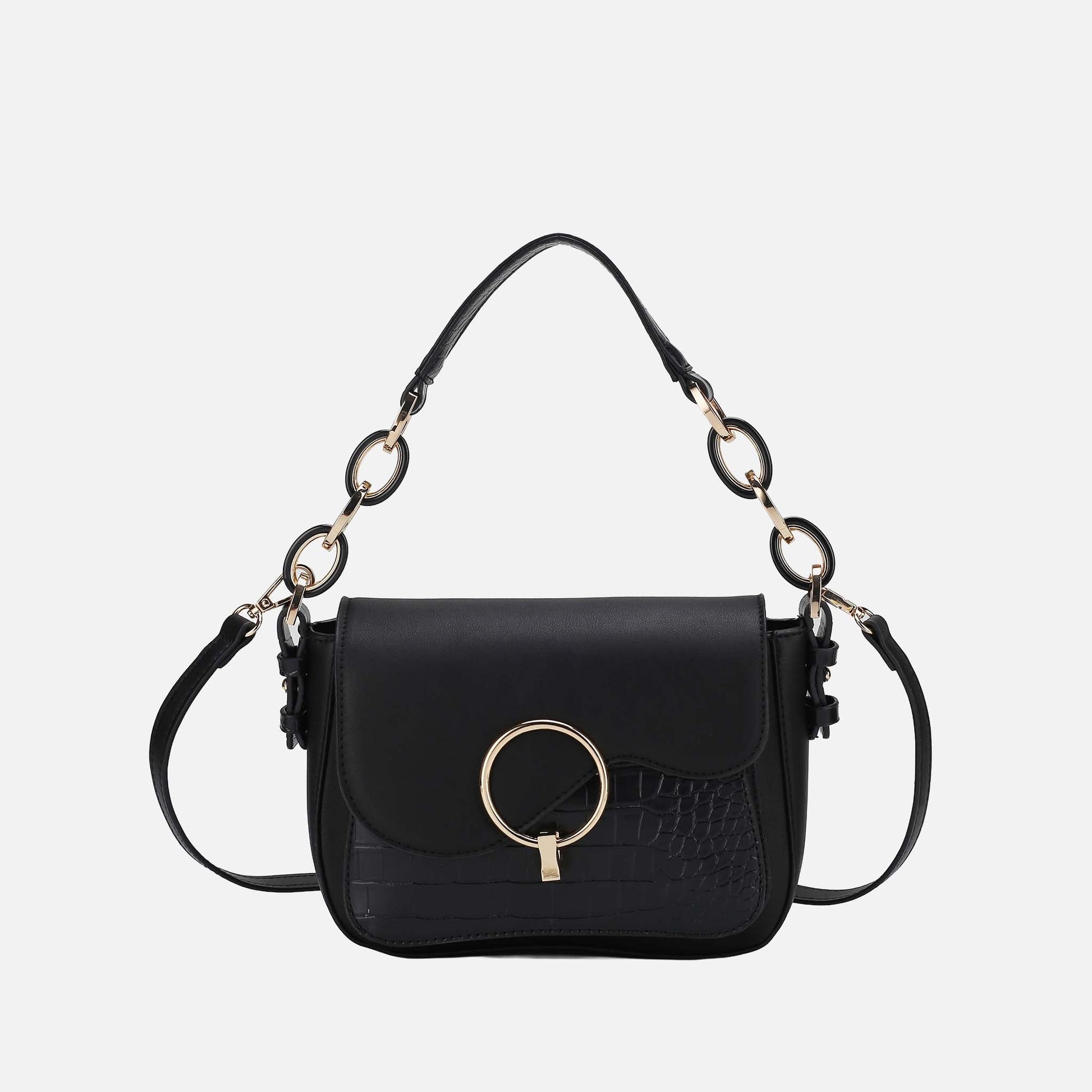 Mkf Collection by Mia K. - Fanta Croc Shoulder Bag in Grey view 7 - Mkf Collection Bags