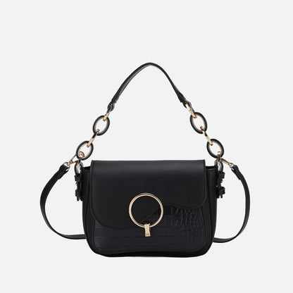 Mkf Collection by Mia K. - Fanta Croc Shoulder Bag in Grey view 7 - Mkf Collection Bags