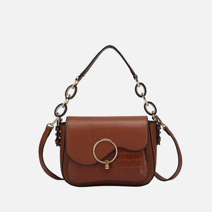 Mkf Collection by Mia K. - Fanta Croc Shoulder Bag in Pink view 8 - Mkf Collection Bags