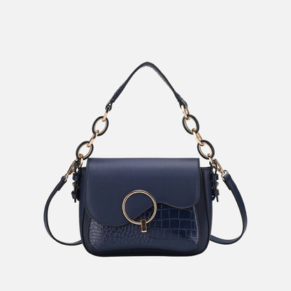 Mkf Collection by Mia K. - Fanta Croc Shoulder Bag in Wine view 9 - Mkf Collection Bags
