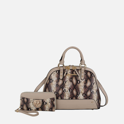 Mkf Collection by Mia K. - Frida Ii Shoulder Bag and Set in Snake Charcoal view 5 - Mkf Collection Bags (one-piece)