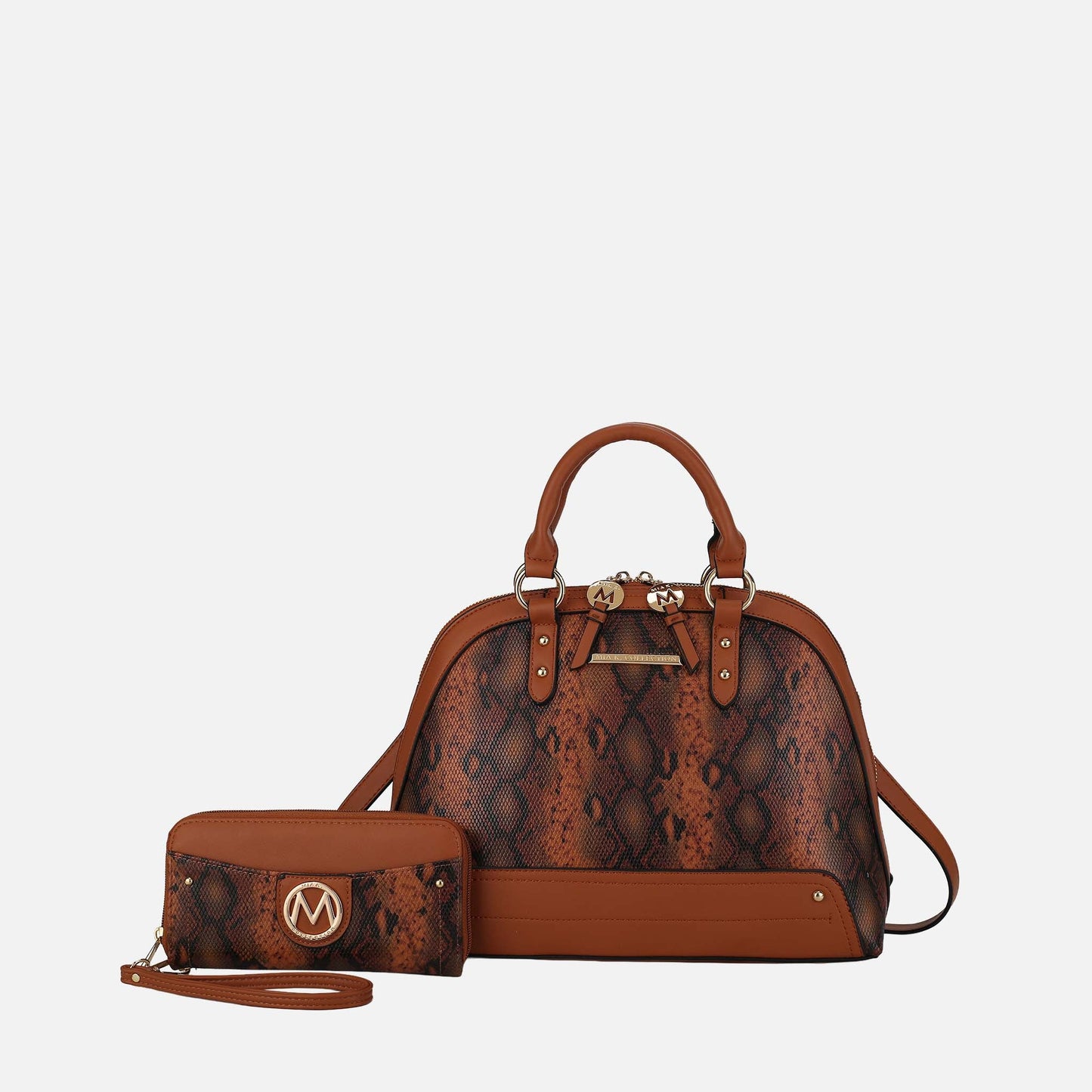 Mkf Collection by Mia K. - Frida Ii Shoulder Bag and Set in Snake Wine view 8 - Mkf Collection Bags (one-piece)