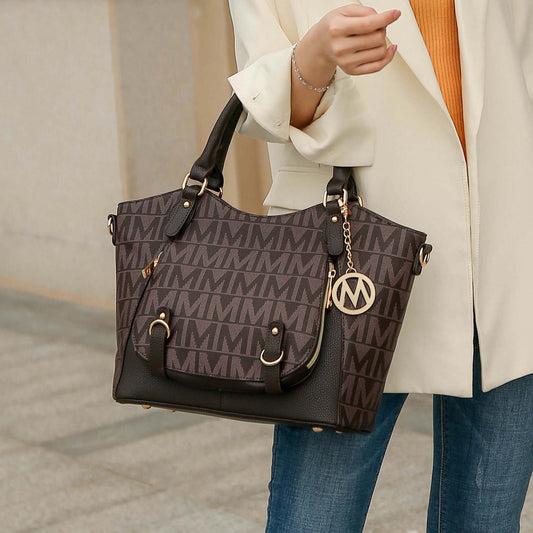 Mkf Collection by Mia K. - Fula Signature Shoulder Bag in Chocolate view 2 - Mkf Collection Bags