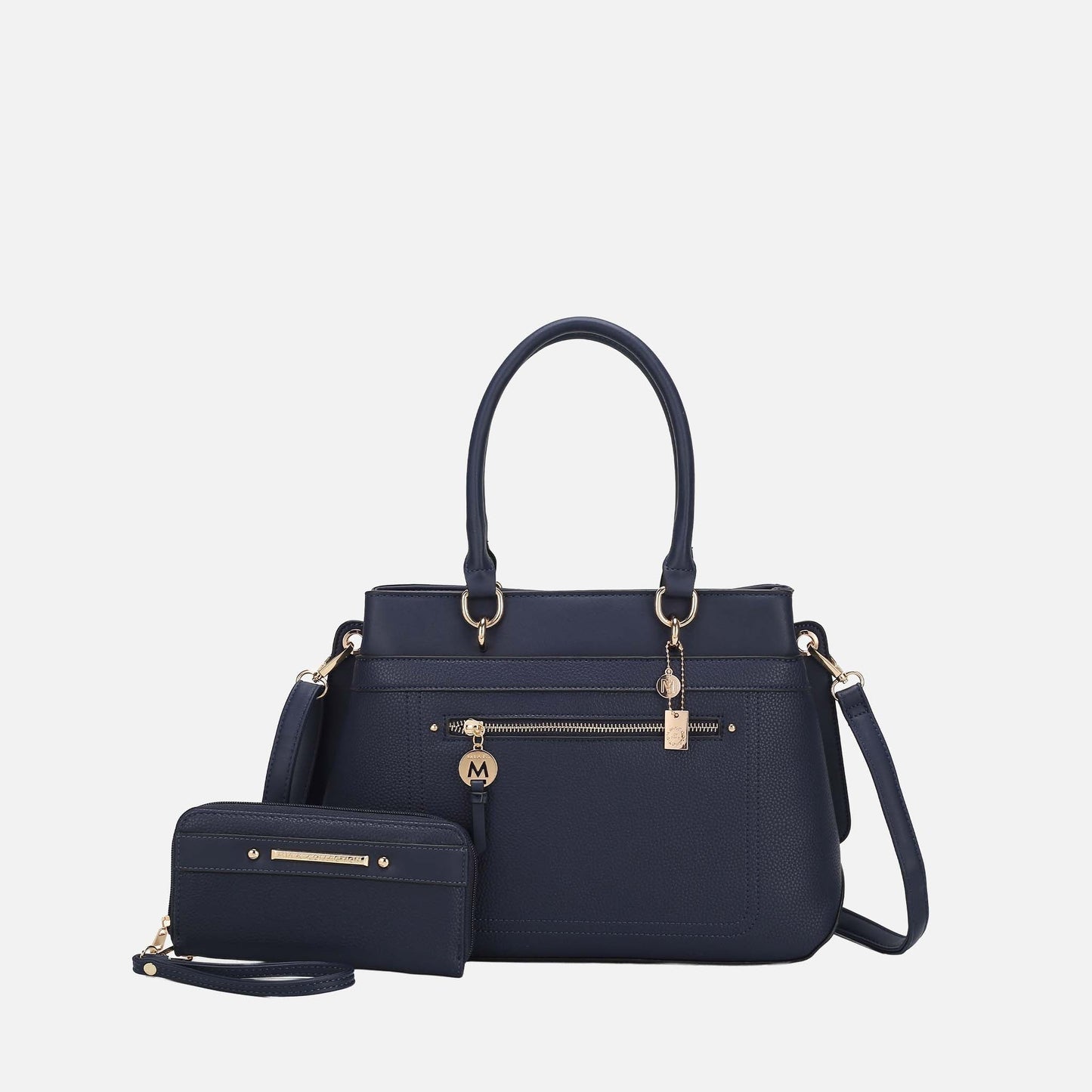 Mkf Collection by Mia K. - Gardenia Tote Bag and Wallet Set in Taupe view 10 - Mkf Collection Bags (one-piece)