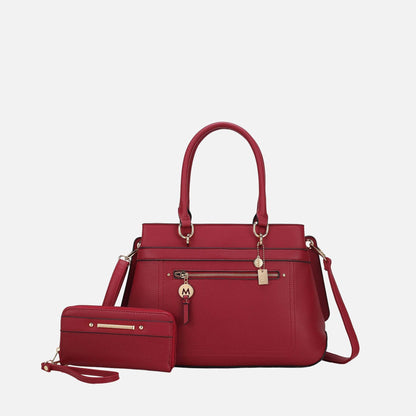 Mkf Collection by Mia K. - Gardenia Tote Bag and Wallet Set in Hunter view 6 - Mkf Collection Bags (one-piece)