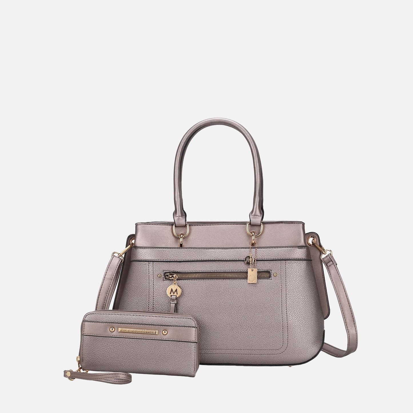 Mkf Collection by Mia K. - Gardenia Tote Bag and Wallet Set in Pink view 7 - Mkf Collection Bags (one-piece)