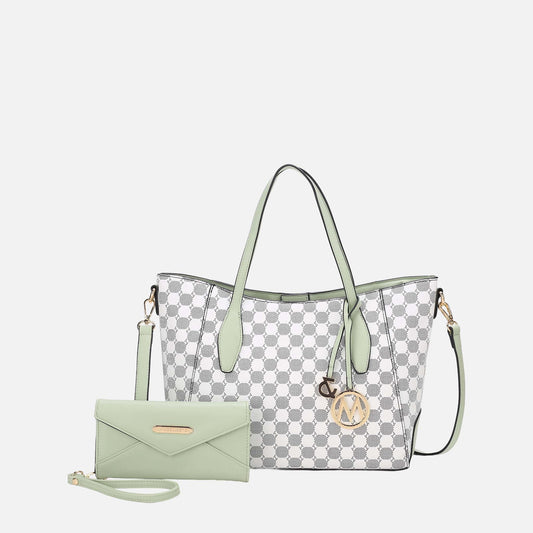 Mkf Collection by Mia K. - Gianna Tote Bag and Wallet Set in Black - Mkf Collection Bags (one-piece)