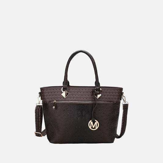 Mkf Collection by Mia K. - Grace Signature Tote Bag in Beige - Mkf Collection Bags