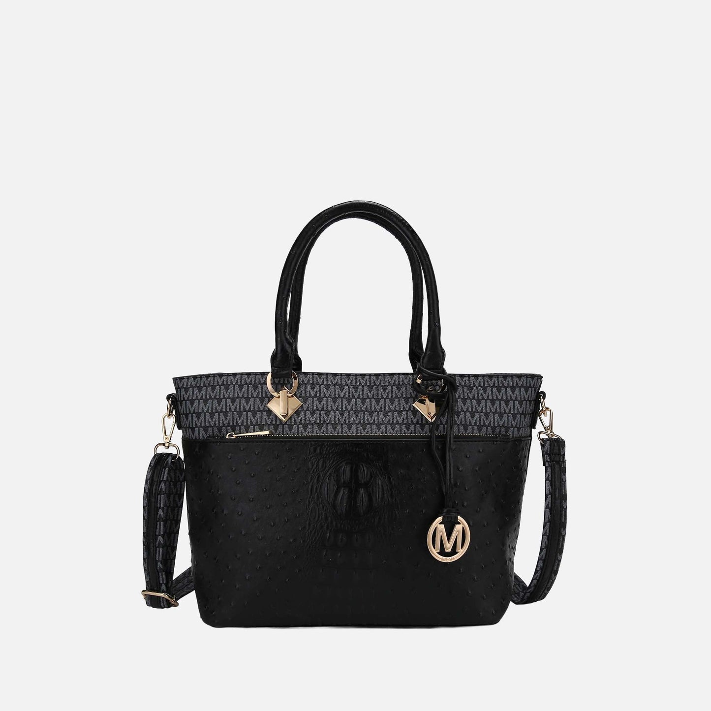 Mkf Collection by Mia K. - Grace Signature Tote Bag in Black view 6 - Mkf Collection Bags