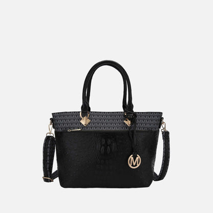 Mkf Collection by Mia K. - Grace Signature Tote Bag in Black view 6 - Mkf Collection Bags