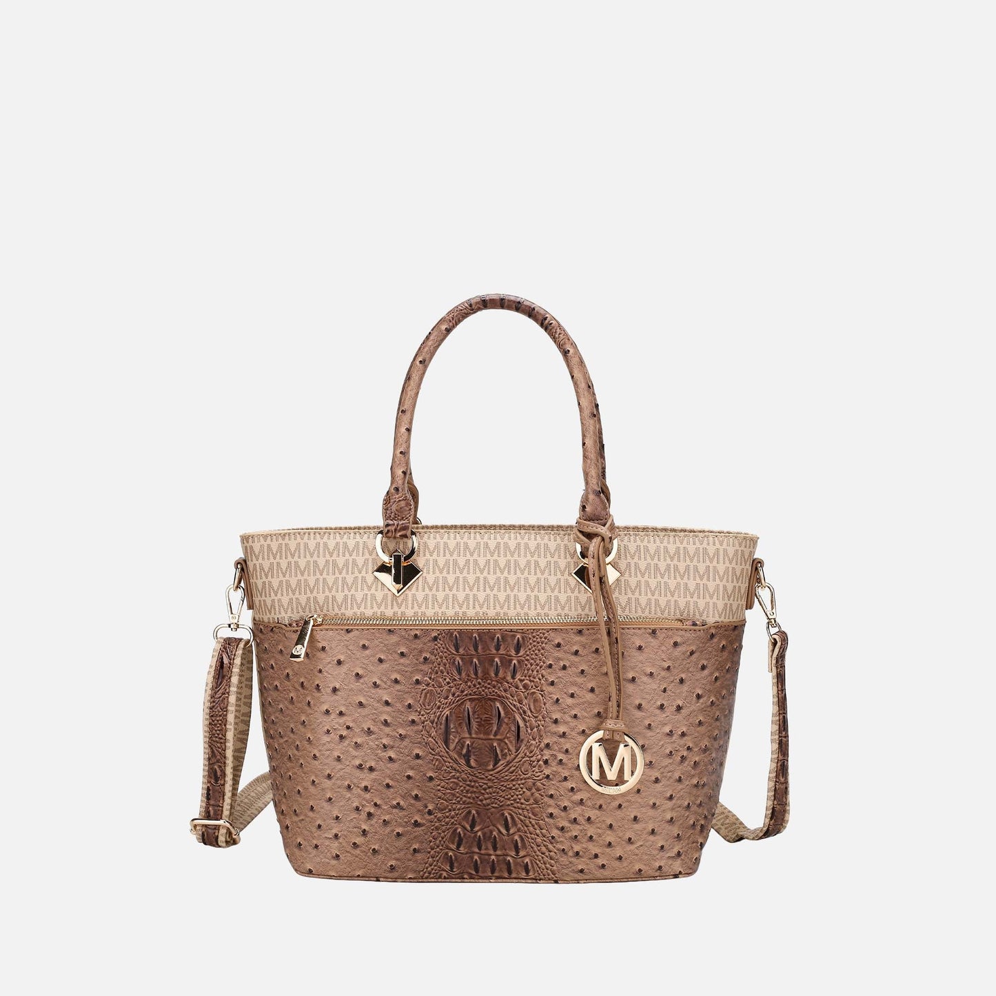 Mkf Collection by Mia K. - Grace Signature Tote Bag in Brown view 7 - Mkf Collection Bags