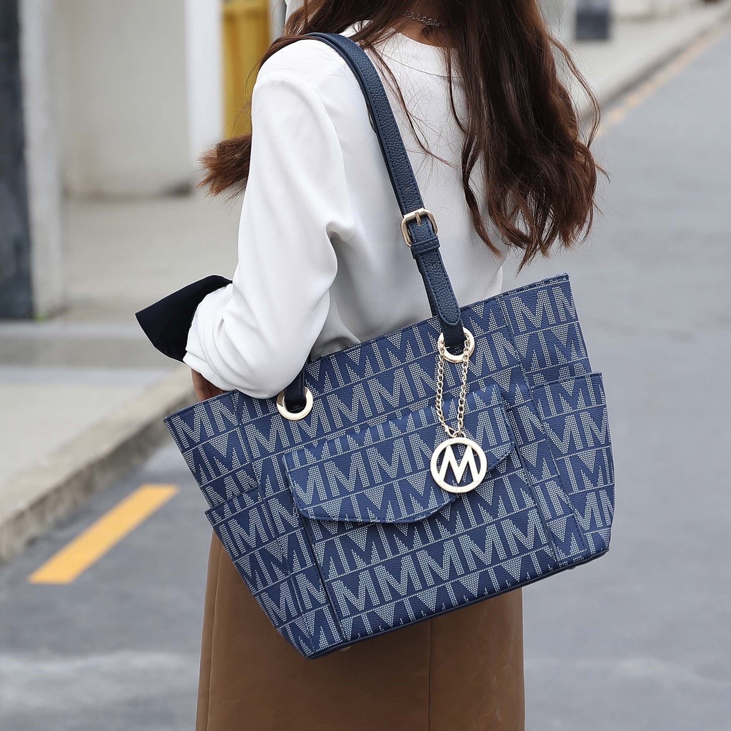 Mkf Collection by Mia K. - Griselda Signature Tote Bag in Black view 2 - Mkf Collection Bags