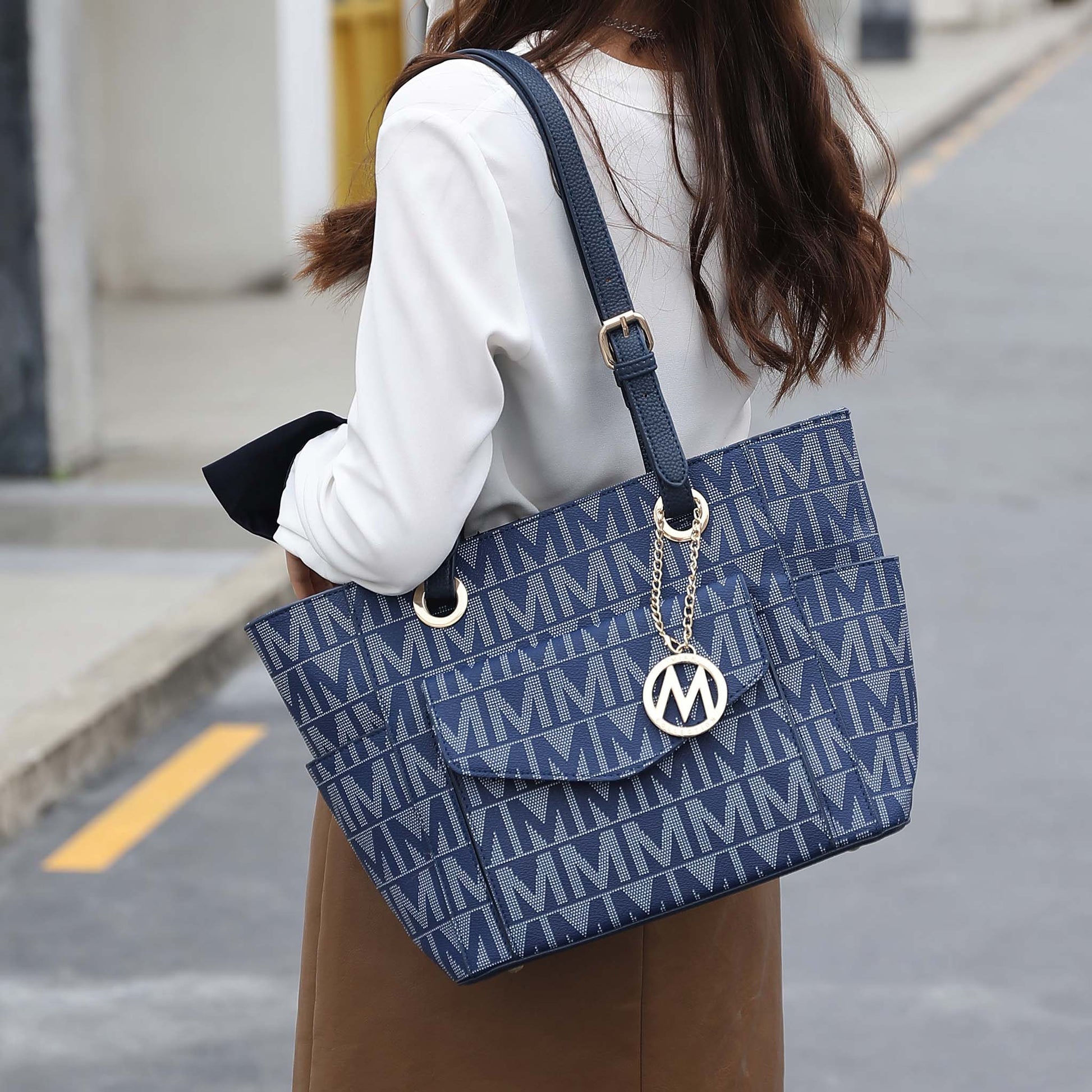 Mkf Collection by Mia K. - Griselda Signature Tote Bag in Black view 2 - Mkf Collection Bags