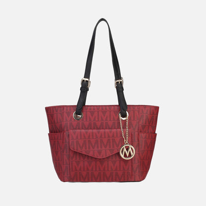 Mkf Collection by Mia K. - Griselda Signature Tote Bag in Midnight Blue view 7 - Mkf Collection Bags