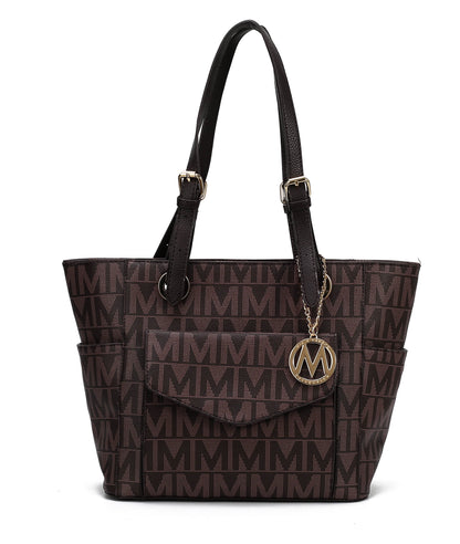 Mkf Collection by Mia K. - Griselda Signature Tote Bag in Tan view 9 - Mkf Collection Bags