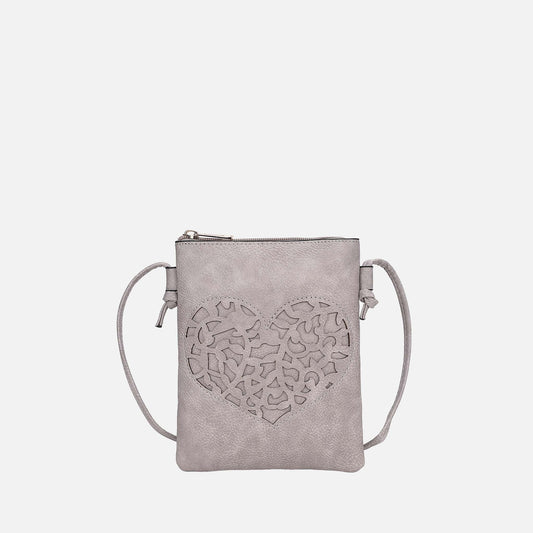 Mkf Collection by Mia K. - Heartly Crossbody Bag in Beige - Mkf Collection Crossbody Bags
