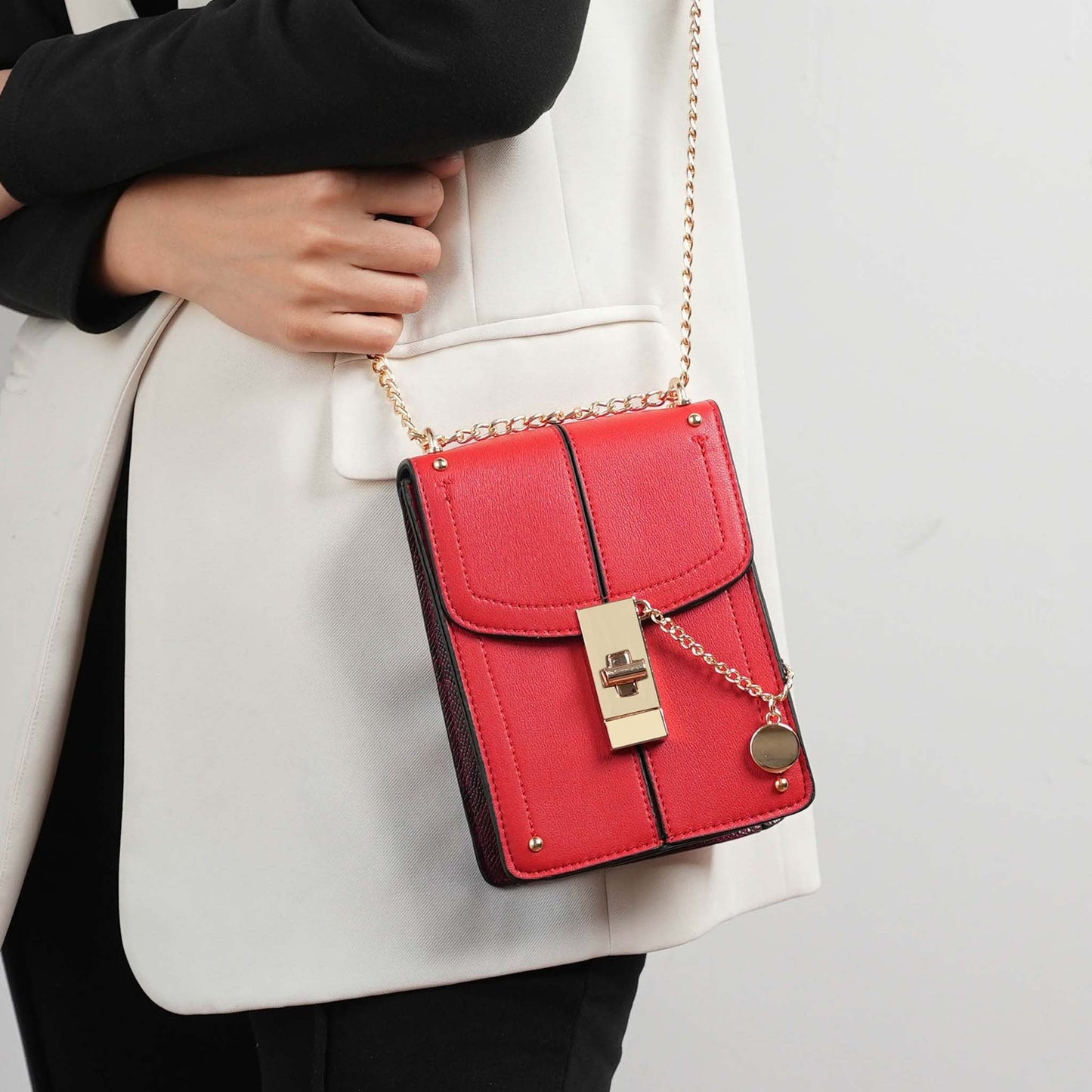 Mkf Collection by Mia K. - Iona Crossbody Bag in Coffee view 2 - Mkf Collection Crossbody Bags
