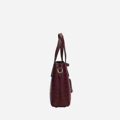 Mkf Collection by Mia K. - Isolde Tote Bag in Burgundy view 4 - Mkf Collection Bags