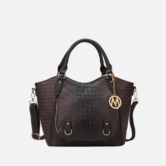 Mkf Collection by Mia K. - Jacqueline Signature Shoulder Bag in Beige - Mkf Collection Bags