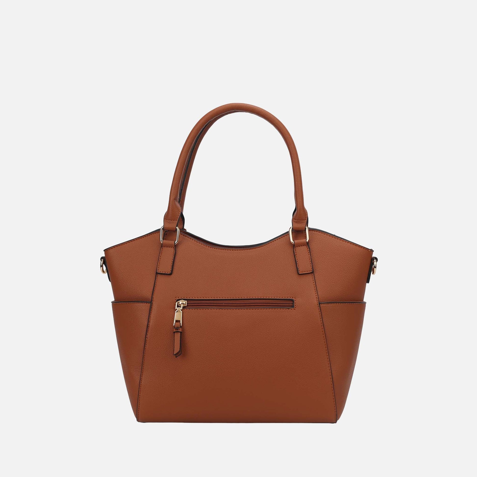 Mkf Collection by Mia K. - Janise Tote Bag in Cognac Brown view 3 - Mkf Collection Bags