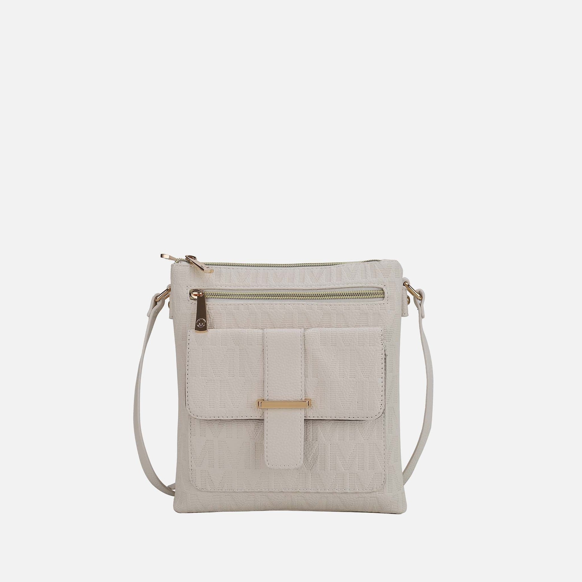 Mkf Collection by Mia K. - Janni Signature Crossbody Bag in Taupe view 12 - Mkf Collection Crossbody Bags