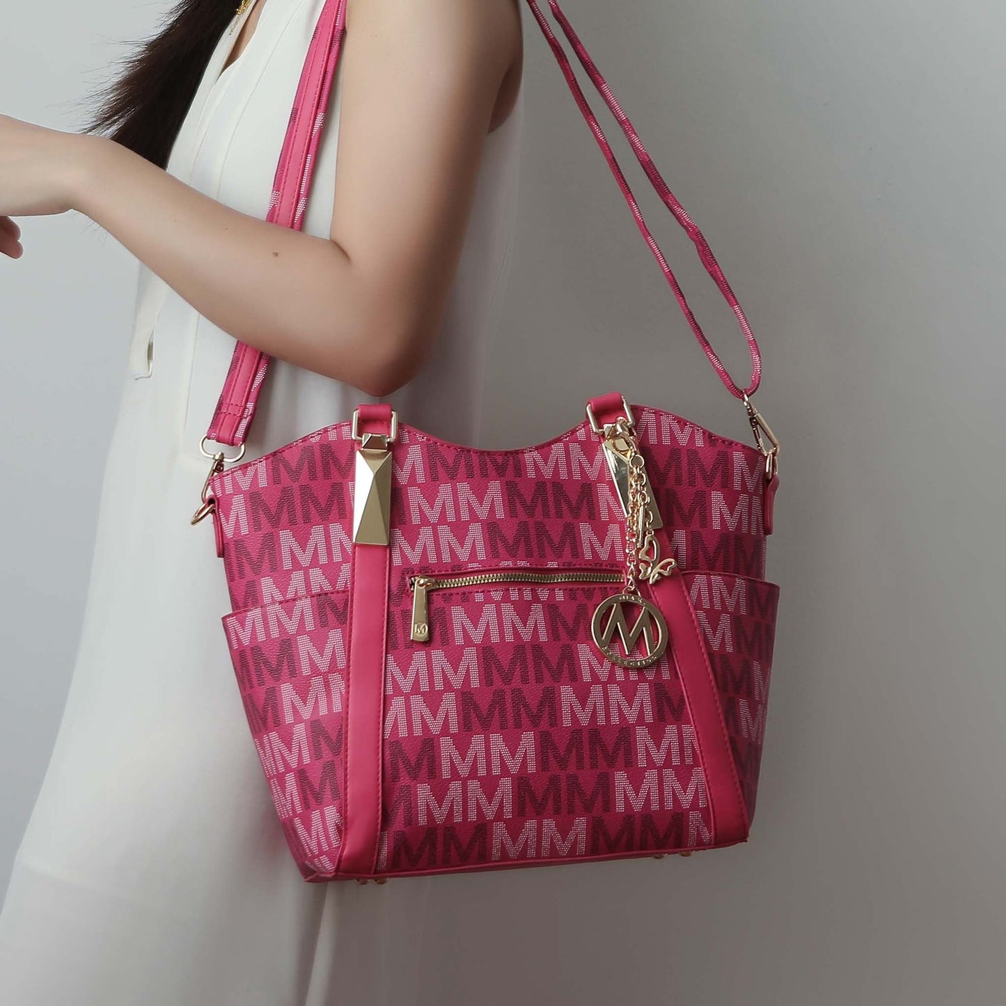 Mkf Collection by Mia K. - Jeneece Signature Tote Bag in Black view 2 - Mkf Collection Bags